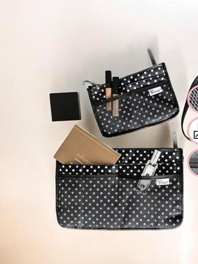 Periea Chelsy Purse Handbag Organizer Black White Polka Dot NWT